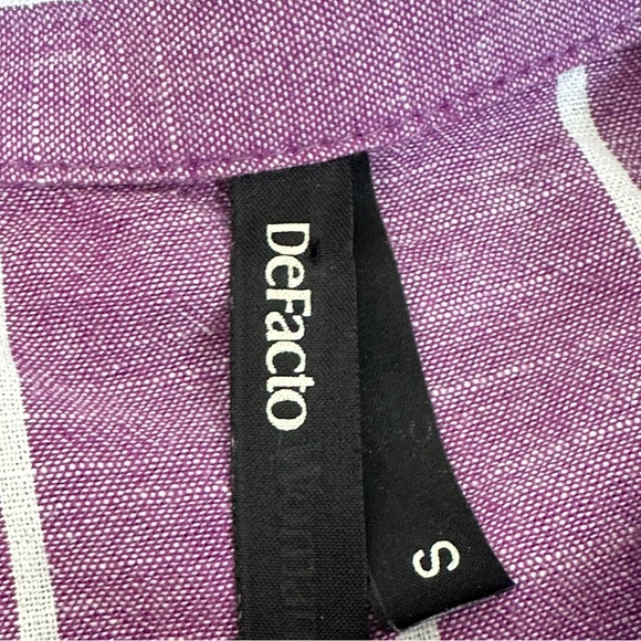 Purple Pin Stripe Button Down Top - Picture 4 of 7